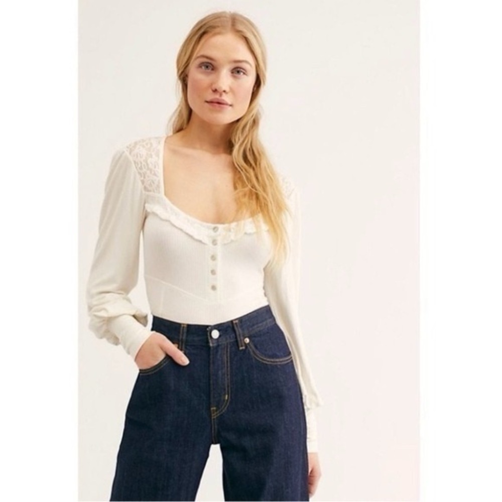 Free People Kissin' Kate White Top, Size XS